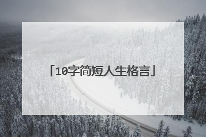 10字简短人生格言