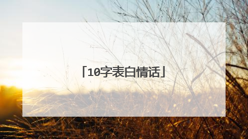 10字表白情话