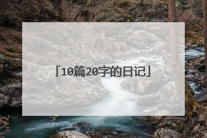 10篇20字的日记