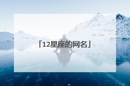12星座的网名