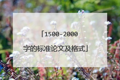1500-2000字的标准论文及格式
