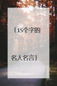 15个字的名人名言