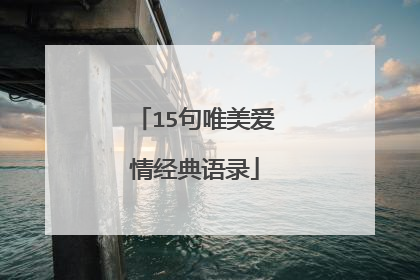 15句唯美爱情经典语录
