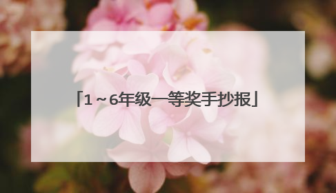 1～6年级一等奖手抄报