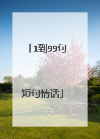 1到99句短句情话