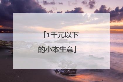 1千元以下的小本生意