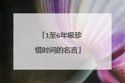 1至6年级珍惜时间的名言