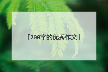 200字的优秀作文