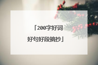 200字好词好句好段摘抄