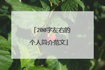 200字左右的个人简介范文