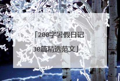 200字暑假日记30篇精选范文