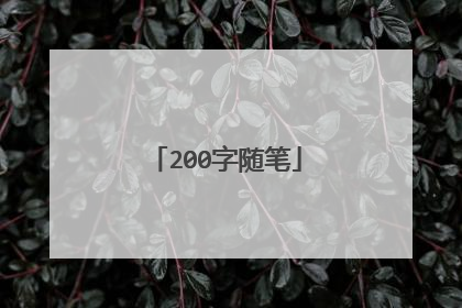 200字随笔