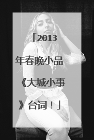 2013年春晚小品《大城小事》台词!