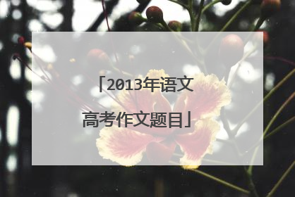 2013年语文高考作文题目