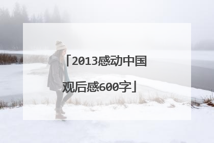 2013感动中国观后感600字