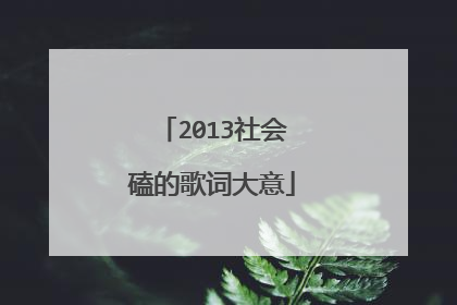 2013社会磕的歌词大意