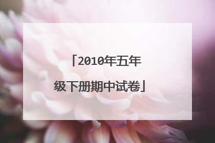 2010年五年级下册期中试卷