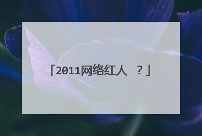 2011网络红人 ？