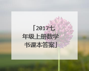 2017七年级上册数学书课本答案