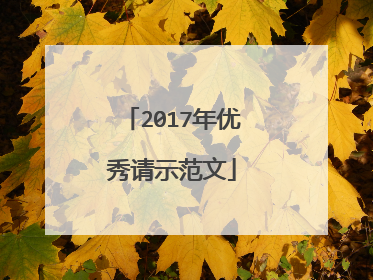2017年优秀请示范文