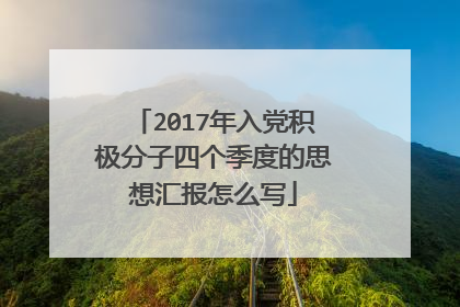 2017年入党积极分子四个季度的思想汇报怎么写