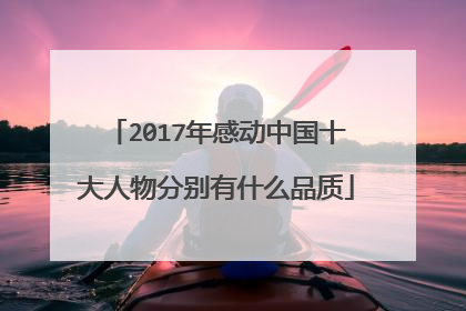 2017年感动中国十大人物分别有什么品质