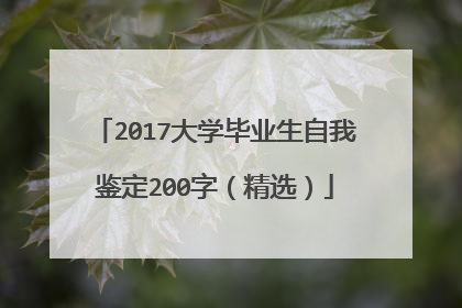 2017大学毕业生自我鉴定200字（精选）