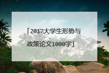 2017大学生形势与政策论文1000字