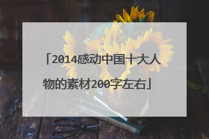 2014感动中国十大人物的素材200字左右