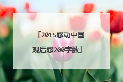 2015感动中国观后感200字数
