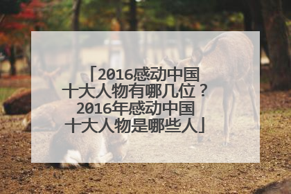 2016感动中国十大人物有哪几位？2016年感动中国十大人物是哪些人