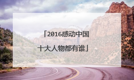 2016感动中国十大人物都有谁