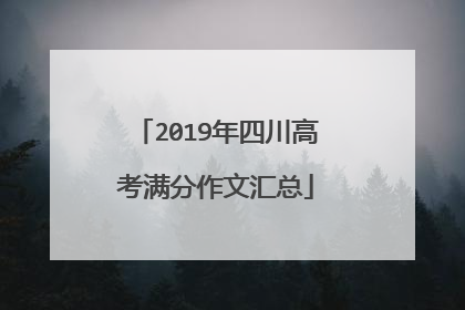 2019年四川高考满分作文汇总