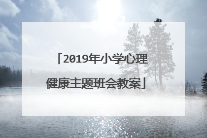 2019年小学心理健康主题班会教案