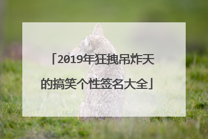 2019年狂拽吊炸天的搞笑个性签名大全