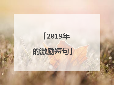 2019年的激励短句