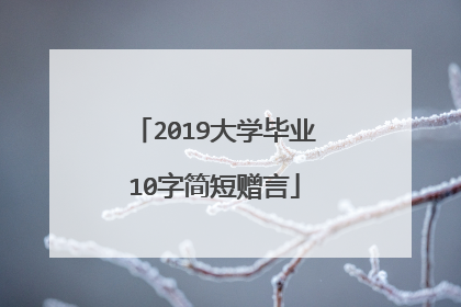 2019大学毕业10字简短赠言