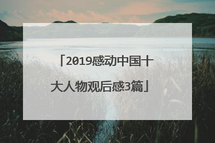 2019感动中国十大人物观后感3篇