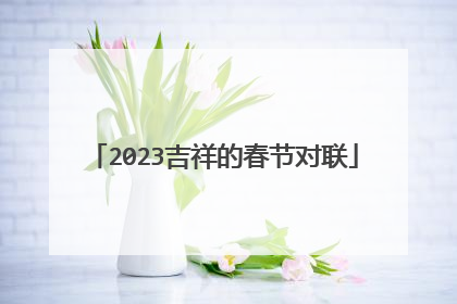 2023吉祥的春节对联