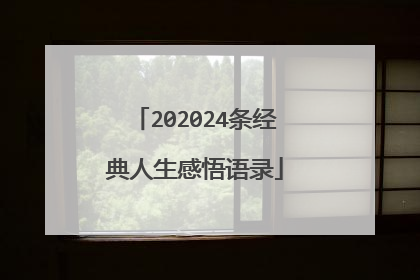 202024条经典人生感悟语录