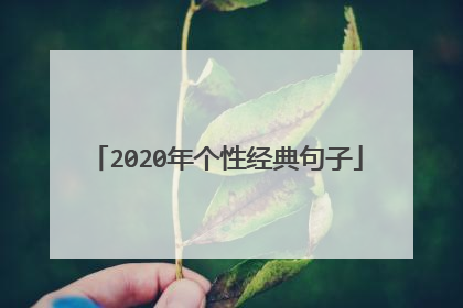 2020年个性经典句子