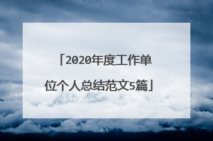 2020年度工作单位个人总结范文5篇