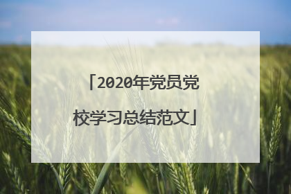 2020年党员党校学习总结范文