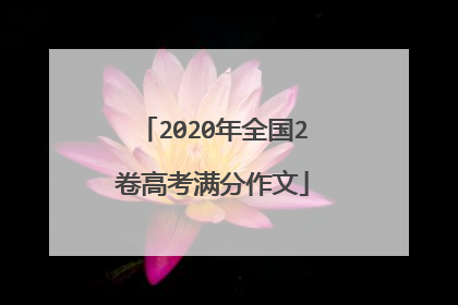 2020年全国2卷高考满分作文