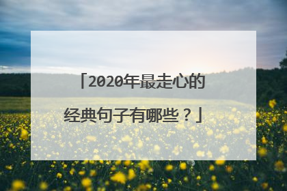 2020年最走心的经典句子有哪些?