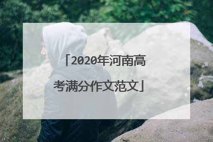 2020年河南高考满分作文范文