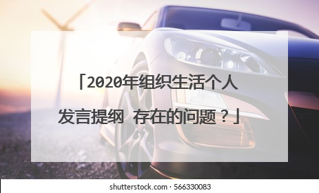 2020年组织生活个人发言提纲 存在的问题？