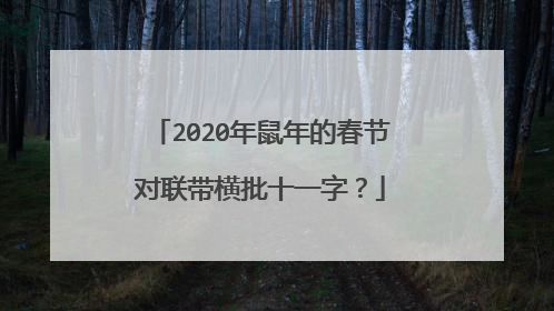 2020年鼠年的春节对联带横批十一字?