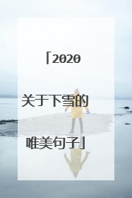 2020关于下雪的唯美句子
