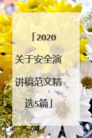 2020关于安全演讲稿范文精选5篇